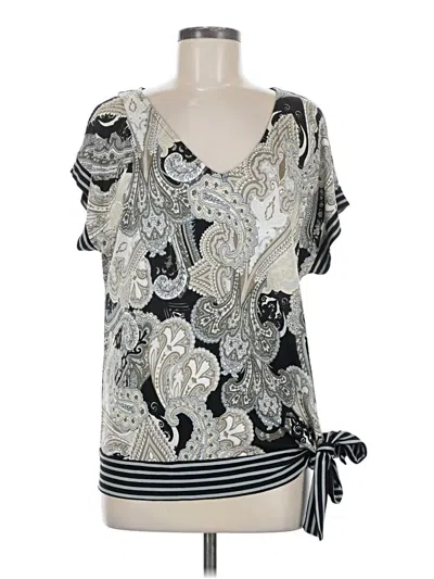 Pre-owned Lascana Short Sleeve Blouse In Silver