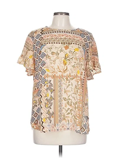 Pre-owned Lascana Short Sleeve Blouse In White