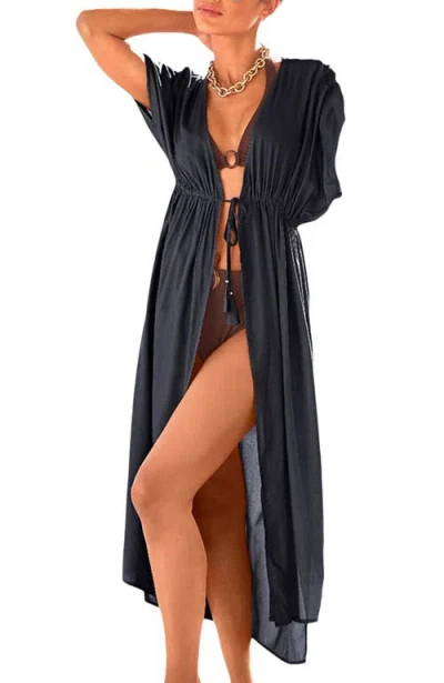 Lascana Short Sleeve Cover Up In Black