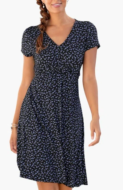 Lascana Short Sleeve Print Dress In Blue