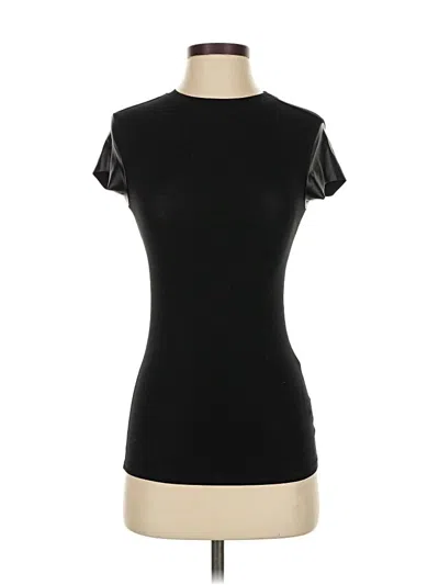 Pre-owned Lascana Short Sleeve Top Black Mock Neckline Tops
