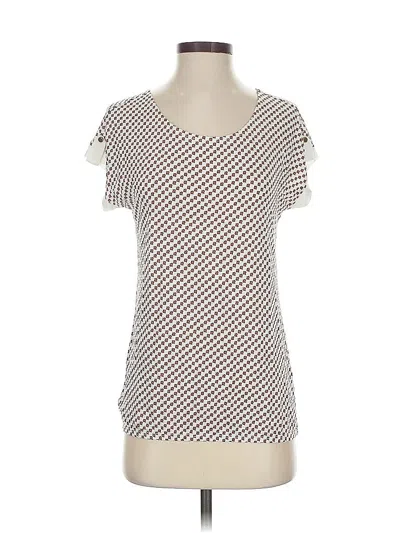 Pre-owned Lascana Short Sleeve Top Ivory Square Neckline Tops In White
