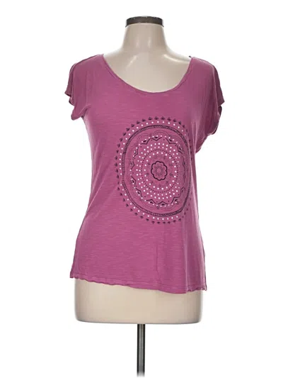 Pre-owned Lascana Short Sleeve Top Purple Scoop Neck Tops