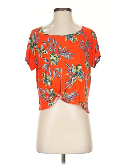 Pre-owned Lascana Short Sleeve Top Red Keyhole Neckline Tops