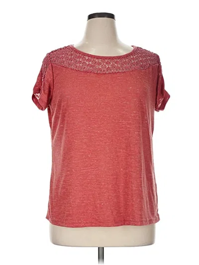 Pre-owned Lascana Short Sleeve Top Red Scoop Neck Tops