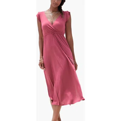 Lascana Side Slit Maxi Dress In Pink