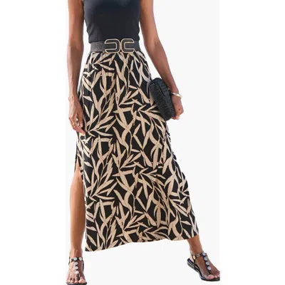 Lascana Side Slit Maxi Skirt In Black