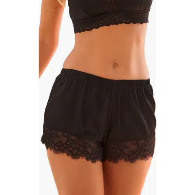 Lascana Silk Lace Sleep Shorts In Black