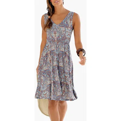 Lascana Sleeveless Paisley Dress In Multi