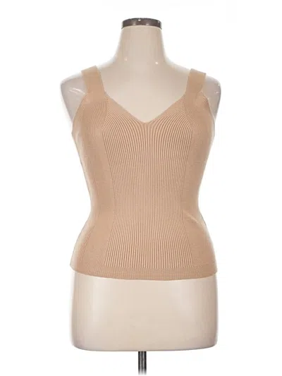Pre-owned Lascana Sleeveless Top Tan Sweetheart Neckline Tops