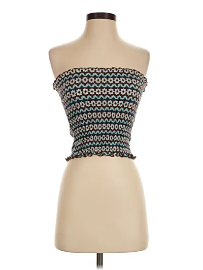 Pre-owned Lascana Sleeveless Top Teal Strapless Neckline Tops