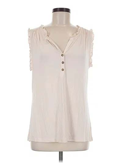 Pre-owned Lascana Sleeveless T-shirt In Ivory