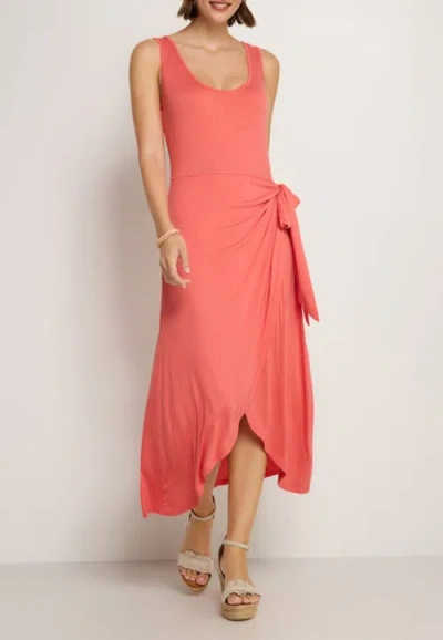 Lascana Sleeveless Wrap Look Dress In Orange