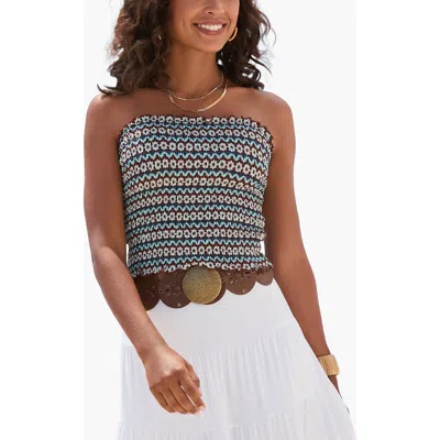 Lascana Smocked Strapless Top In Multi