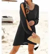 Lascana Split Sleeve Black Dress In Black