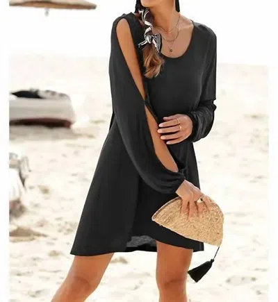 Lascana Split Sleeve Black Dress