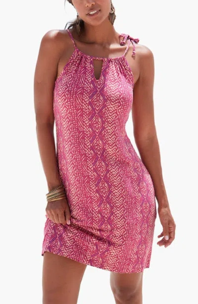 Lascana Strap Detail Keyhole Dress In Pink