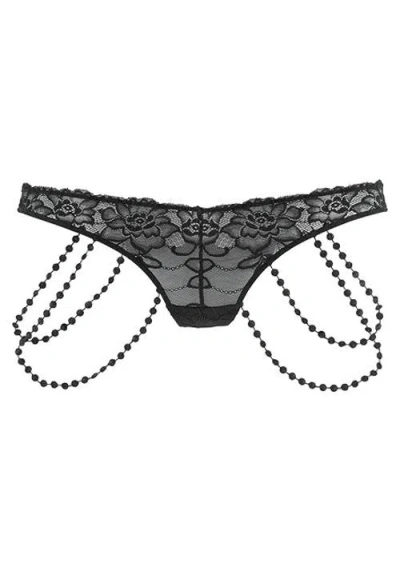 Lascana Strappy Lace Thong In Black