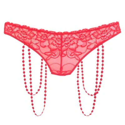 Lascana Strappy Lace Thong In Red