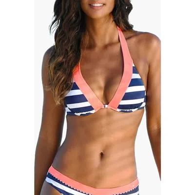 Lascana Striped Underwire Bikini Top Size 38b In Blue