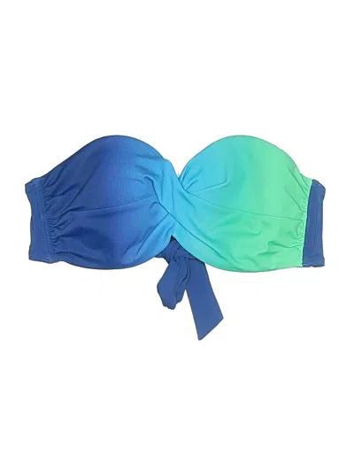 Pre-owned Lascana Swimsuit Top Blue Color Block Pattern Swimwear