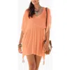 Lascana Tassel Detail V-neck Cover Up In Orange