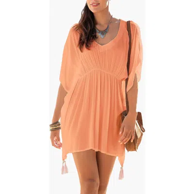 Lascana Tassel Detail V-neck Cover Up In Orange