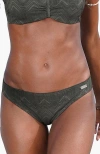 Lascana Textured Classic Bikini Bottom In Green