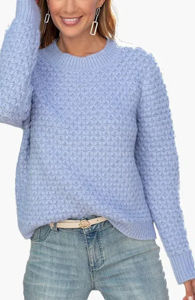 Lascana Textured Long Sleeve Sweater In Blue