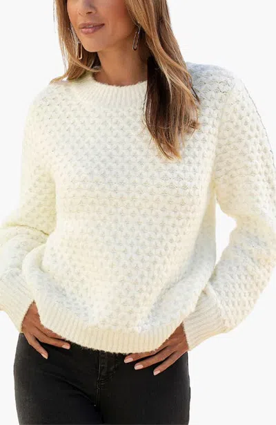 Lascana Textured Long Sleeve Sweater In Metallic