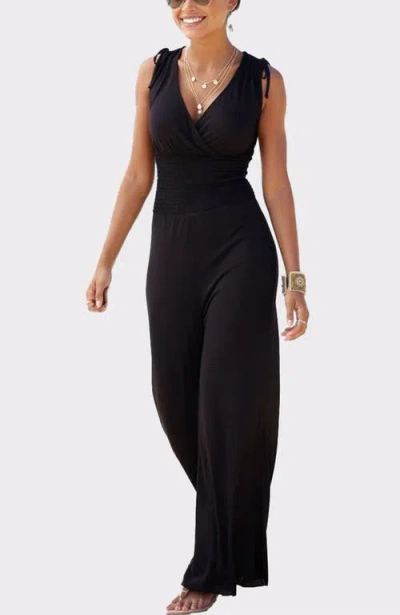 Lascana Tie Detail Jumpsuit In Black