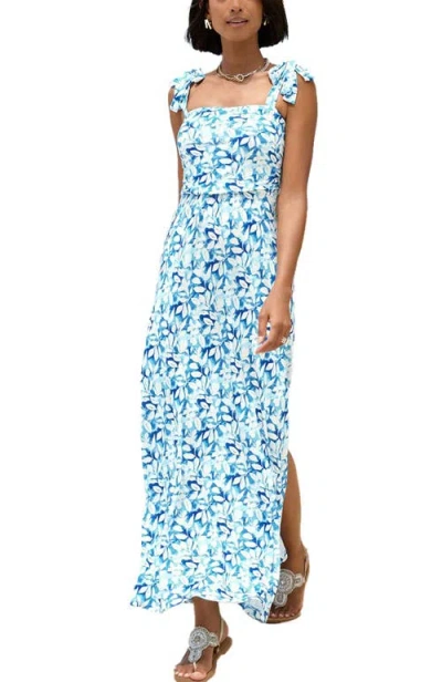 Lascana Tie Strap Maxi Dress In Blue