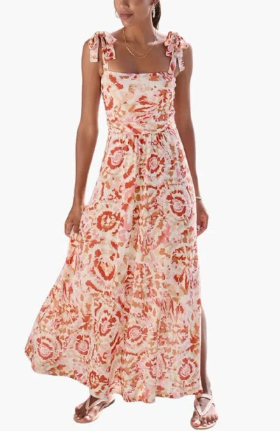 Lascana Tie Strap Maxi Dress In Neutral