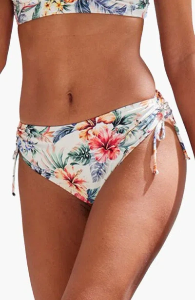 Lascana Tropical Print Mid Rise Bikini Bottom In Multi