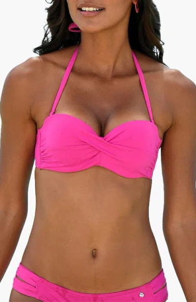 Lascana Twist Bandeau Bikini Top Size 30d In Pink