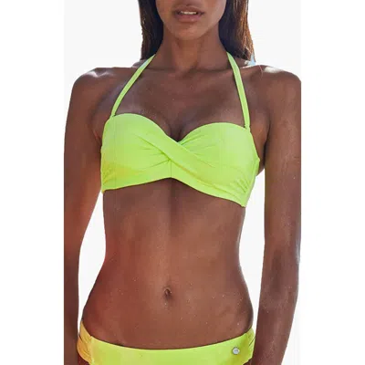 Lascana Twist Bandeau Bikini Top Size 34d In Green