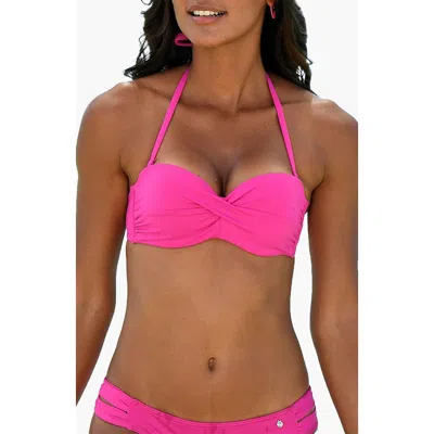 Lascana Twist Bandeau Bikini Top Size 34d In Pink