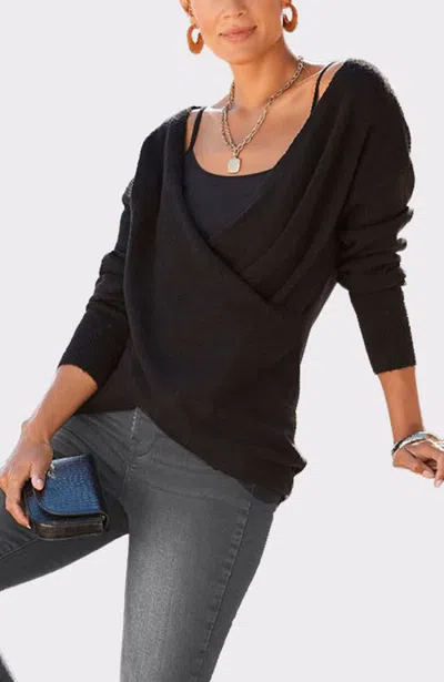 Lascana V-neck Crossover Sweater In Animal Print