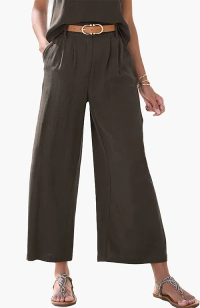 Lascana Wide Leg Linen Pants In Green