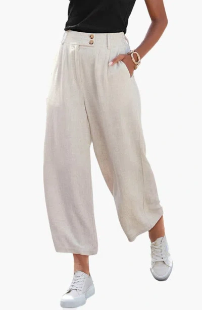 Lascana Wide Leg Linen Pants In Neutral