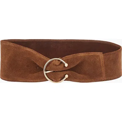 Lascana Wide Suede Waist Belt In Brown