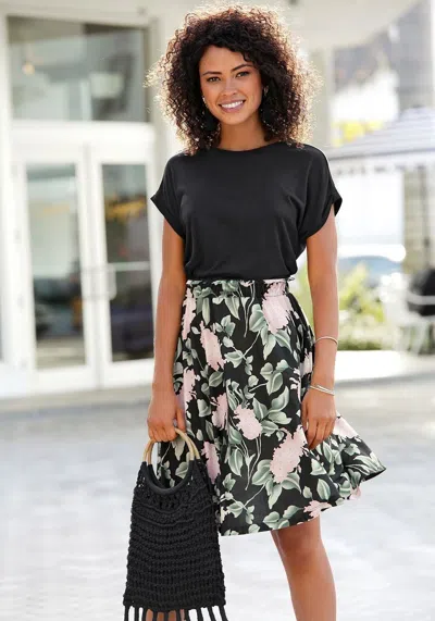 Lascana Women's 2-in-1 Look Dress In Black