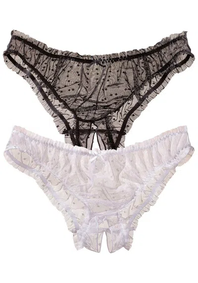 Lascana Women's 2-pack Sheer Open Panties In Multi