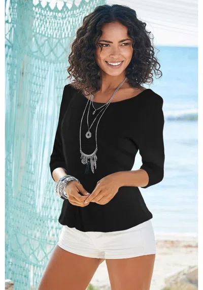 Lascana Women's 2 Pk 3/4 Sleeve Tops In Multi