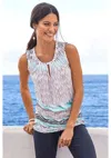 Lascana Women's 2 Pk Keyhole Detail Tops In Multi