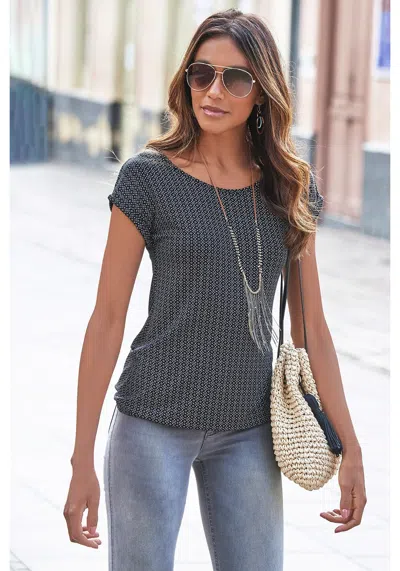 Lascana Women's 2 Pk Short Sleeve Tops In Multi