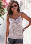 Lascana Women's 2 Pk Spaghetti Strap Tops In White