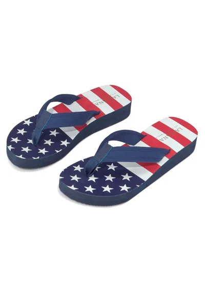Lascana Women's American Flag Flip Flops In Blue