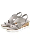 Lascana Women's Ankle Strap Wedge Sandals In Grey