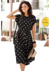 Lascana Women's Belted Polka Dot Dress In Multi
